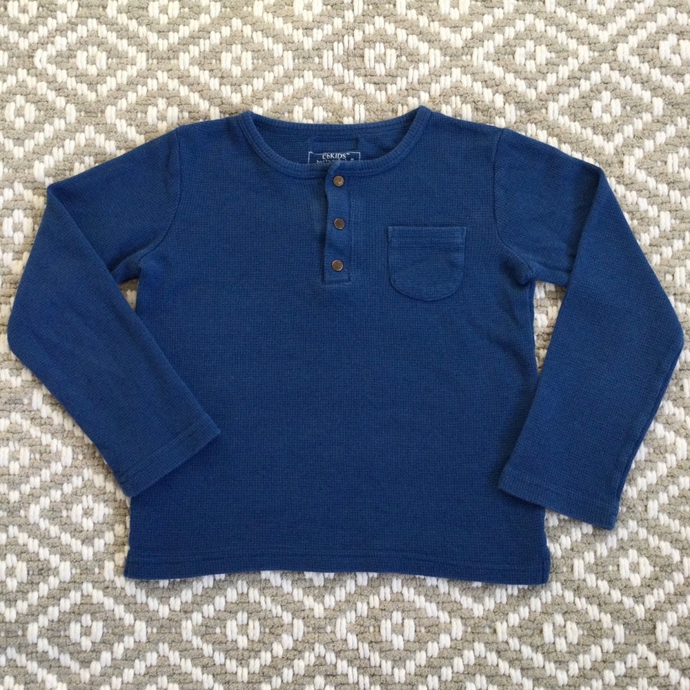 Lovedbaby Kids Organic Blue Thermal Henley